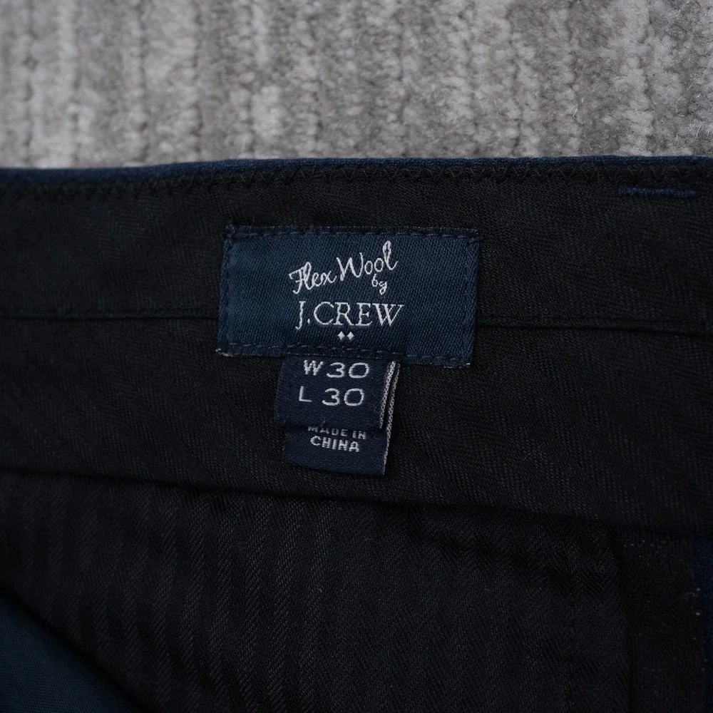 J.Crew Thompson Slim Dress Pants Men 30x30 Fit 32x27 Navy Blue Flex Wool